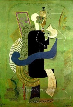 Hombre sentado ante el cristal Mujer y hombre 1914 Pablo Picasso Pinturas al óleo